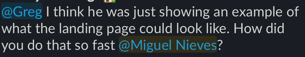 Community asking about Miguel's fast development skills